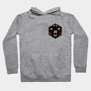 (Pocket) Black D20 Dice (Red Outline) Hoodie